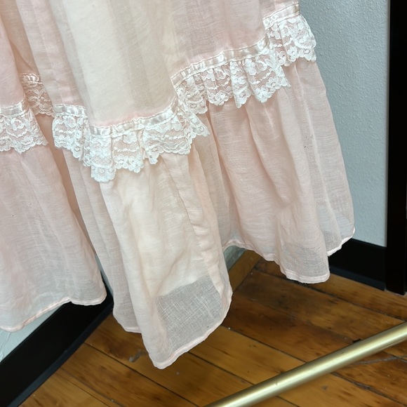 Vintage Gunne Sax Corset Long Sleeve Pink Maxi Dress - Picture 11 of 16